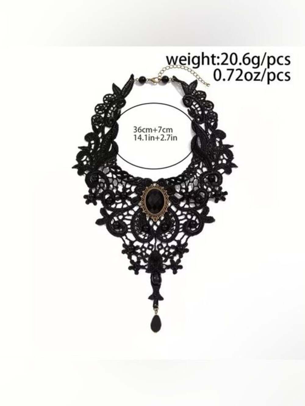 Victorian-Inspired Black Lace Statement Necklace - Women Jewelry Necklaces - Picture 4 of 5
